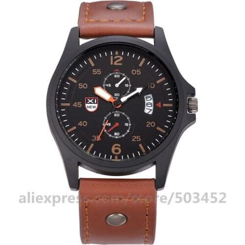 100pcs/lot XINEW 2228C Calendar Watches Men New Sport PU Belt Wristwatch Two Eye Watches Cool Fashion часы мужские наручные