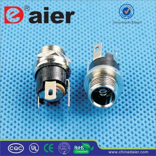 Daier Black Metal 2.1mm/2.5mm Fillet DC-025M DC Power Jack Connector/DC Power Jack/Electrical Plug