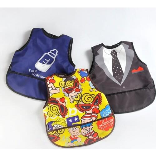 Baby maternal and infant products newborn feeding Bib Apron bib soft plush waterproof anti pollution cartoon animals smock