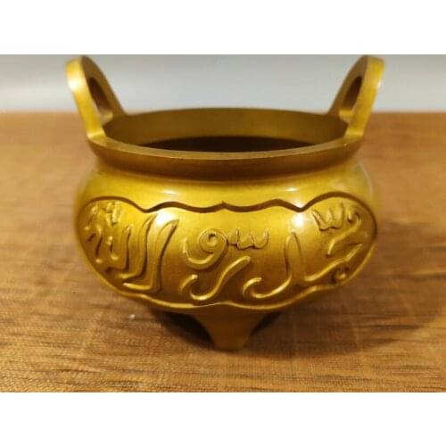 China brass Tibetan Incense burner crafts statue