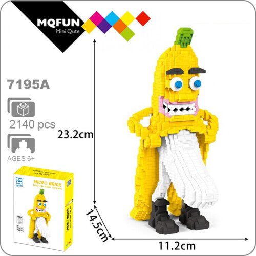 BOYU mini japanese creative diamond micro-assembly insert fruit banana building blocks cartoon series educational toy kids gift