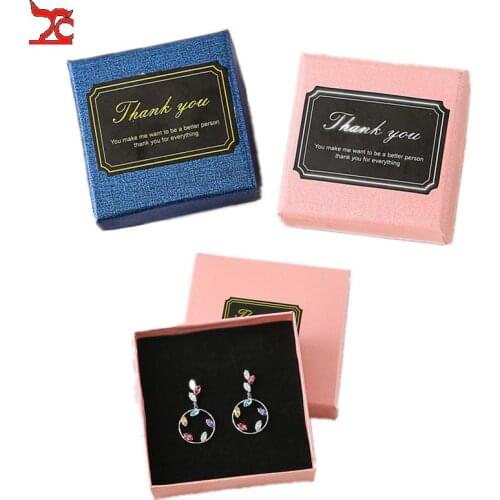 Lovely Present Paper Boxes with Stickers Travel Gift Box Jewelry Package Pink/blue Storage Wedding Marriage Birthday 10Pcs