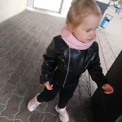 INS HOT baby girls PU jacket 80-130cm high kids Motorcycle leather 1-7 years old ALL SEASON kids fur coat girls jacket