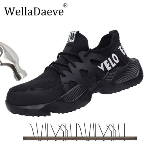 Mens Safety Shoes Steel Toe Anti-smashing Work Boots For Men Ultra-light Soft Breathable Construction Puncture Proof Sneakers