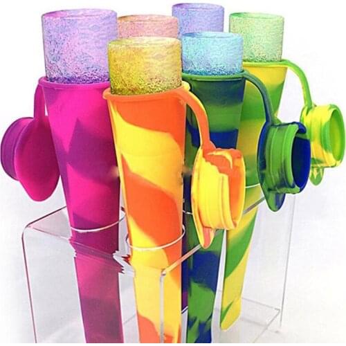 Set of 6 Silicone Ice Cream Mold Holder Ice-Pop Sleeves Freezer for Making Snack Bag Home Kitchen Supplies