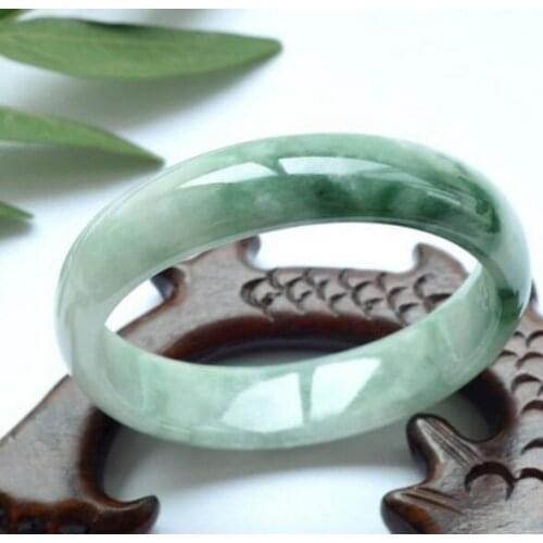 Natural Burmese jade bracelet female models authentic expensive bracelets floating flowers full of green