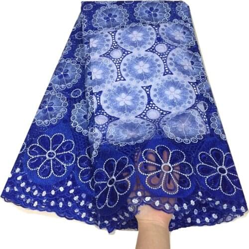 Latest blue african laces 2019 african lace fabric high quality with stones 5yards african fabric lace fabric