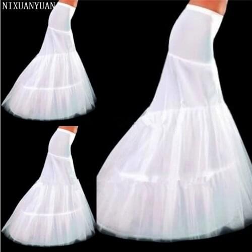 2021 New Hot Sale In Stock Petticoat 2 Hoops White Mermaid Wedding Dress Crinoline Slip Cheap and Good Quality Accessories