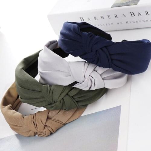 2020 New INS Fashion Cross Knot Hairband Solid Bowknot Head Hoop Simple Cute Women Girls Headband Headwear Hair Accessories