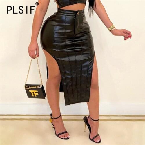 Женские кожаные юбки PLSIF China At AliExpress