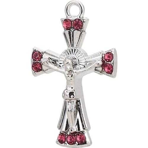 Pendants For Necklaces Diy Jewelry Making Accessories Cross Charm Virgin Mary Zinc Alloy Wholesale Saint Benedict Crucifix