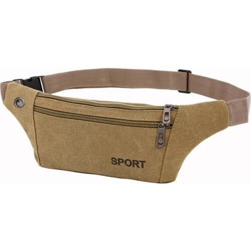Casual Sports Style Waist Packs Canvas Anti-theft Chest Bags Body Running For Men Women Tourist Cycle Running Zip Belt Bag