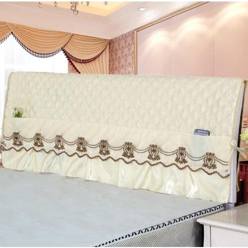 Romantic Princess Bed Headboard Cover Wedding Decorative Lace Head Cover Elegant Bow Cake Layer Bed Head Board Towel