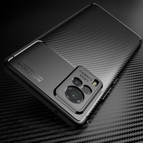 Luxury Carbon Fiber Shockproof Case For VIVO X60 Pro 5G Soft TPU Silicone Bumper Protective Back Cover For VIVO X60 Pro Plus