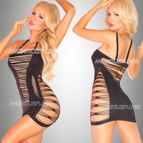 Sexi Women Fishnet Lingerie Sleepwear Baby Doll Catsuit Hot Erotic Vestido Sexy Costumes Negligee Dresses