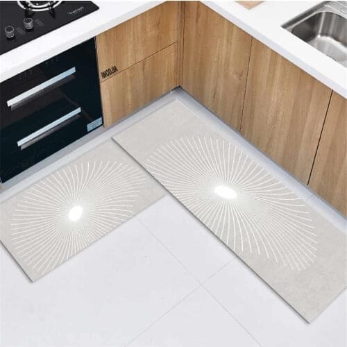Abstract Pattern Grey Kitchen Mat Washable Hallway Mat Anti-slip Bathroom Entrance Absorbent Mat Bedside Mat Long Home Rug