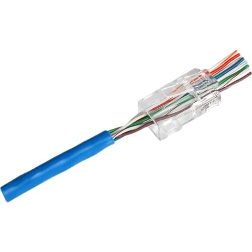 50Pcs CAT6 Plug Network Cable Modular Pass Through Connector Plugs 8P8C RJ45 Plug Cat5 Cat5e STP Shielded
