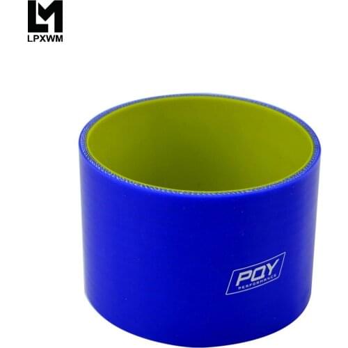 Blue&yellow 4\" 102mm Straight Silicone Intercooler Turbo Intake Pipe Coupler Hose SH0040