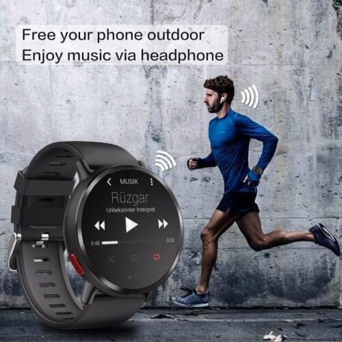 DM19 4G Black SmartWatch 2.03'' Round Screen MTK6739 Quad Core Android 7.1 OS 1GB 16GB 8MP Camera GPS WIFI Bluetooth 640*590