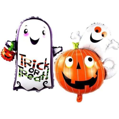 1pcs Large Ghost Pumpkin Aluminum Film Balloon Ghost Lantern Foil Helium Balloon Halloween Party Funny Decoration