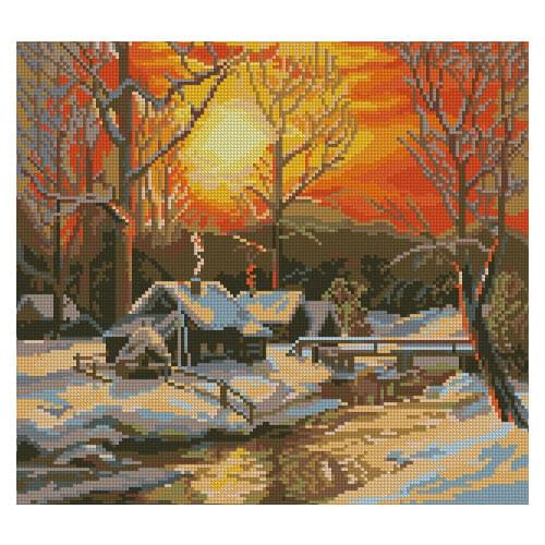 Snowy Woods, Sunrise Scenery Top Quality Embroidery Needlework 14CT Unprinted Cross Stitch Kits DIY Handmade Art Home Decor