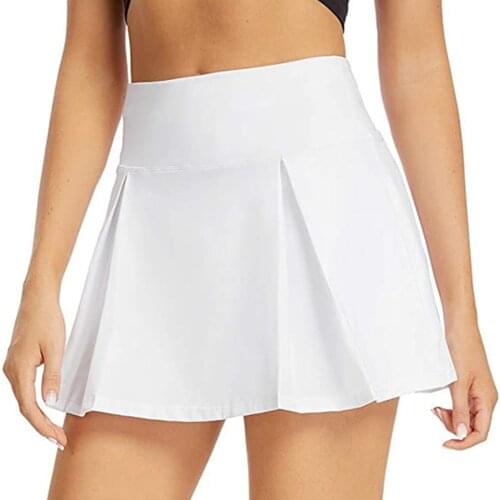 Gym Women Running Shorts Skirt High Waist New Shorts Double Layer Solid Color Fitness Shorts Sports Short Skirt With Pockets