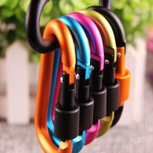 High Quality Color Aluminum Alloy 8th D Big Nut Buckle Backpack Fast Hanging Buckle Camping 1PC Keychain
