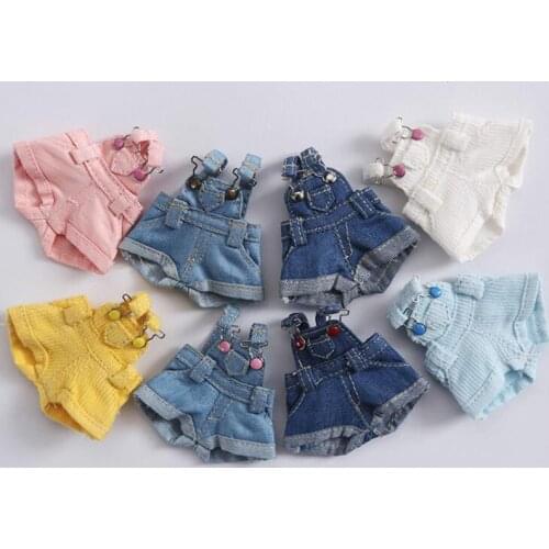 1 PCS Lovely Handmade Short Overall Pant for OB11,Molly,gsc,1/12 BJD,obitsu11 Doll Clothes Accessories