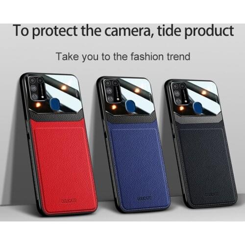100pcs/Lot Organic PC Back Protector Phone Case For Samsung Galaxy M51 M31S Leather Grain Cover