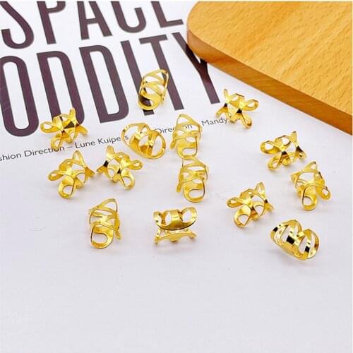 100Pcs Silver Golden Hair Beads For Dreadlocks Hair Braid Tubes Cuffs Beads Adjustable Dreadlock Bead Clip Kids Women