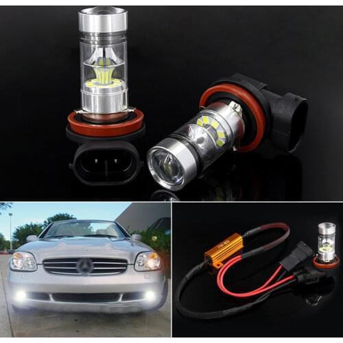2Pcs Canbus NO Error H8 H11 Car Led Fog Lights Bulb for Mercedes Benz C CL CLK E G GL M S SLK Class W203 W204 W210 W211