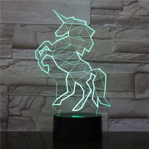 3D New Horse Ainmal Desgin Lamp 7 Color Led Night Lamps Touch Led USB Table Lampar a Lampe Friends Kids Birthday Gift 3264