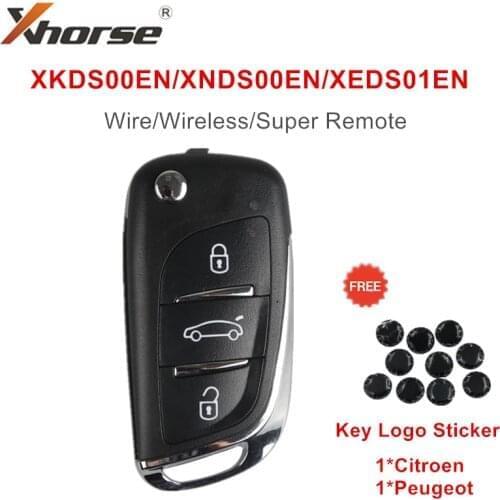 5pcs Xhorse Wire/Wireless/Super Remote Key XKDS00EN XNDS00EN XEDS01EN DS Model with 10pc Key Logo Sticker for VVDI mini Key Tool