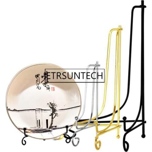 50pcs Iron Foldable Dish Display Rack Prize Bracket Base Desktop Decorate Clock Picture Frame Crafts Display Easel