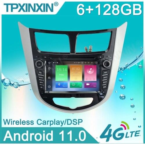 Android 11 6+128G For HYUNDAI VERNA Car Stereo Multimedia Player Android GPS Navigation Auto Audio Radio