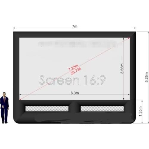 Free air shipping giant inflatable screen, 9x6m giant outdoor movie screen for sale, big Air Cinema projector screen