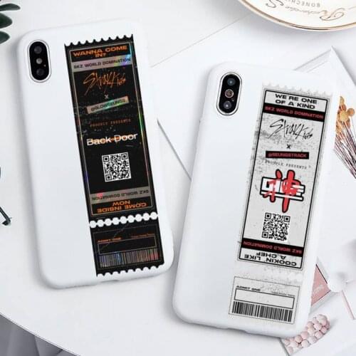 Stray Kids Air tickets Design Phone Case Candy Color White for iPhone 11 pro XS MAX 8 7 6 6S Plus X 5S SE 2020 XR