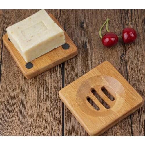 Natural Bamboo Wooden Soap Dish Wooden Soap Tray Holder Storage Soap Rack Plate Box Container for Bath Shower Bathroom SN599