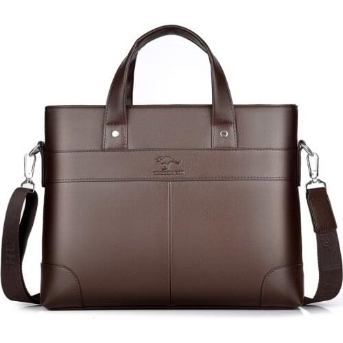 Mens PU Leather Briefcase Business Laptop Handbags Male Crossbody Shoulder Bag Cow Leather Notebook Briefcases