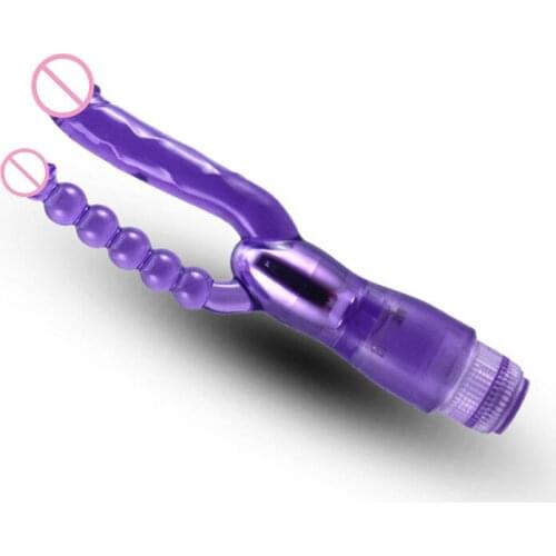Dual stimulation Vibrator Textured Shaft Anal Vibrator Dildos Waterproof Dual Penetrator penis Vibrator Adult Sex Products