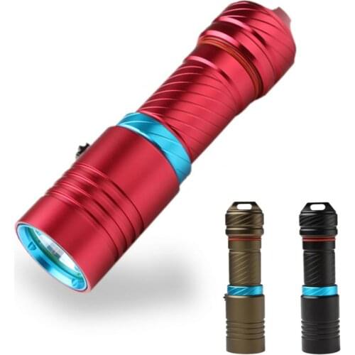Diving 100m XM-L2 Flashlight Underwater LED Light Magnetic Switch Waterproof Flash Light Torch by 18650 or 26650