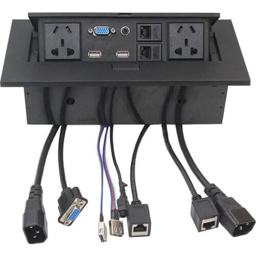 Special Wholesale Hot Sell New K523 Multimedia Desktop Socket Dual Port USB Power Supply Office Table Combined wire box