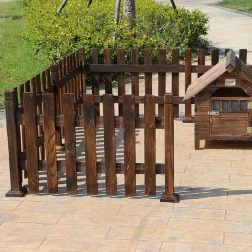 Carbonized Wooden Dog Playpen Pet Fence Isolation Fence Large Dog Medium-Sized Dog Small Dog Pet Fence Dog Fence