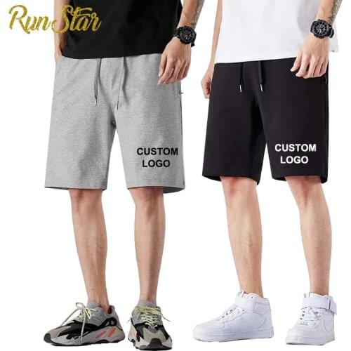 Custom Your Logo Summer Men Shorts Cotton Pants Casual Jogging Slim Fit Sport Short Pants Male Clothing 2021