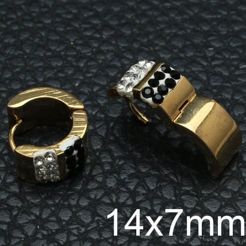 Fashion Stainless Steel Jewelry Multi Color Hoop Huggie Earrings For Woman & Girl Party Gift EASKAVEP