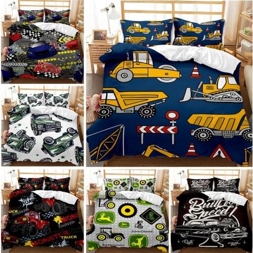 Engineering Vehicle Duvet Cover Set Construction Tools Style Repairing Building Decorative 2/3 Piece Bedding Set With Pillowcase