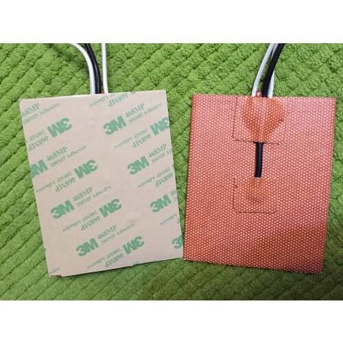 NTC 100K temperatur Silicone heating pad heater 12V 200W 200mmx300mm 16.7A for 3d printer heat bed 1pcs 3M adhesive backing
