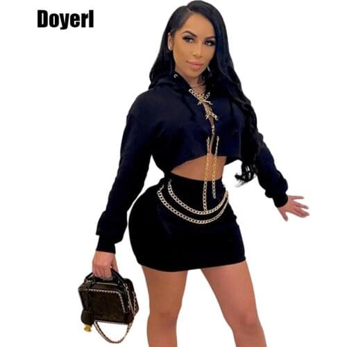 Autumn Sexy Two Piece Set Women Long Sleeve Top and Short Skirt Set for Women High Waist Elegant 2 Piece Club Outfits for Women