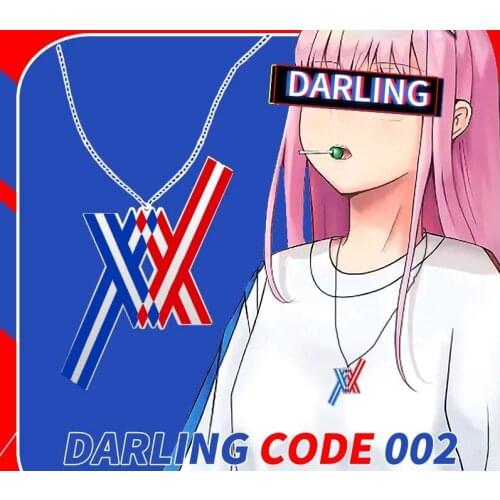 Anime Darling in the Franxx Zero Code 002 Necklace Pendant Cosplay Jewelry Necklaces Metal Accessories Costume Prop Xmas Gift