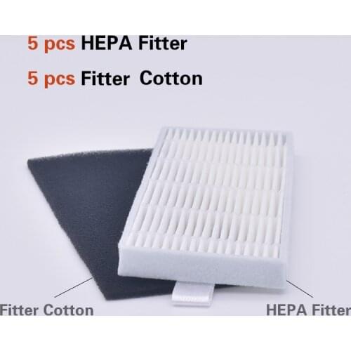 Batch of 5 pieces of HEPA filter cotton New product for ilife A4s A6 A4 A40 / ecovas DN621 X620 robot vacuum disposable filter